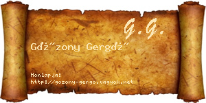 Gózony Gergő névjegykártya