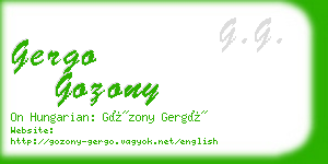 gergo gozony business card